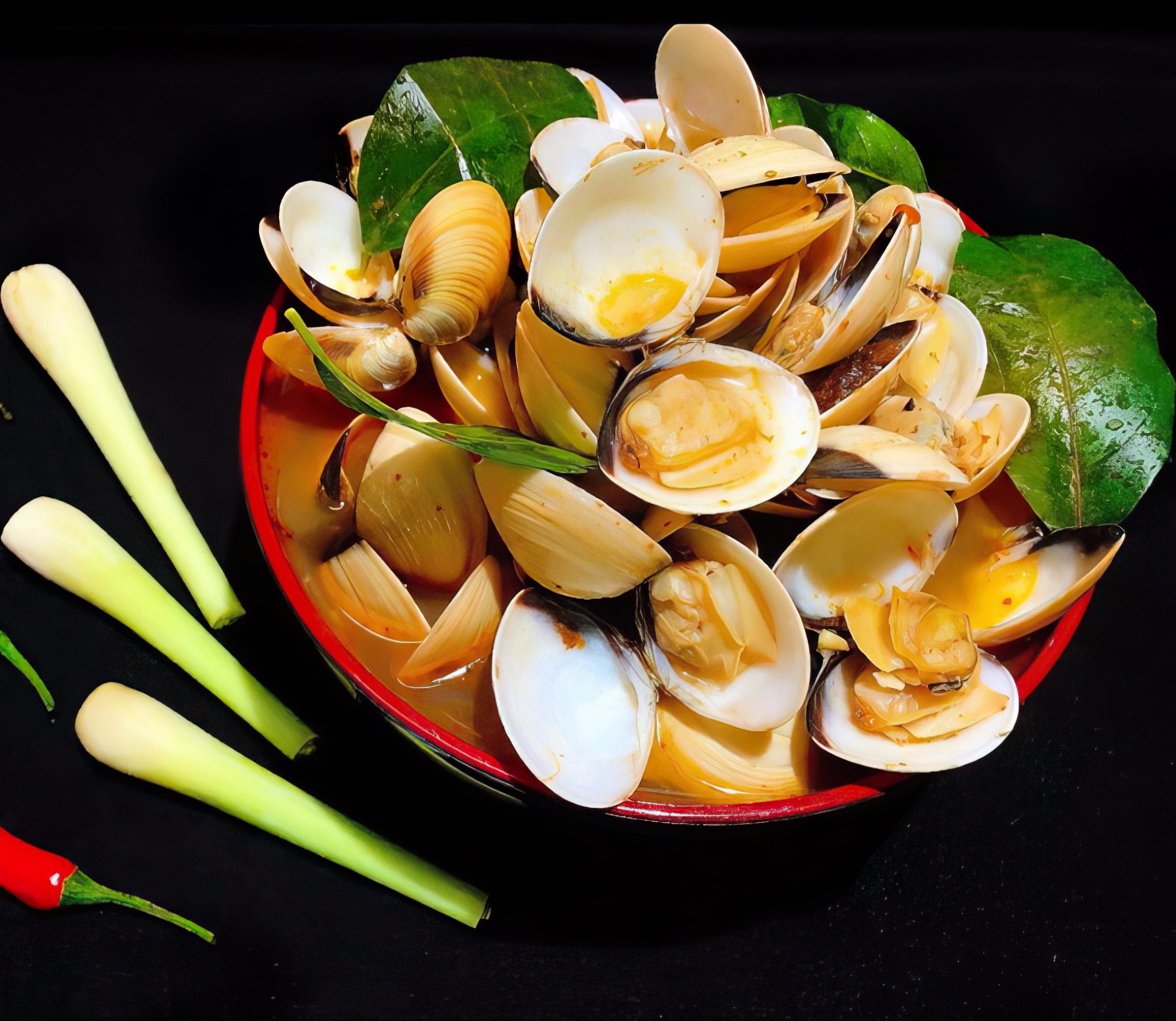 Nghêu biển hấp Thái