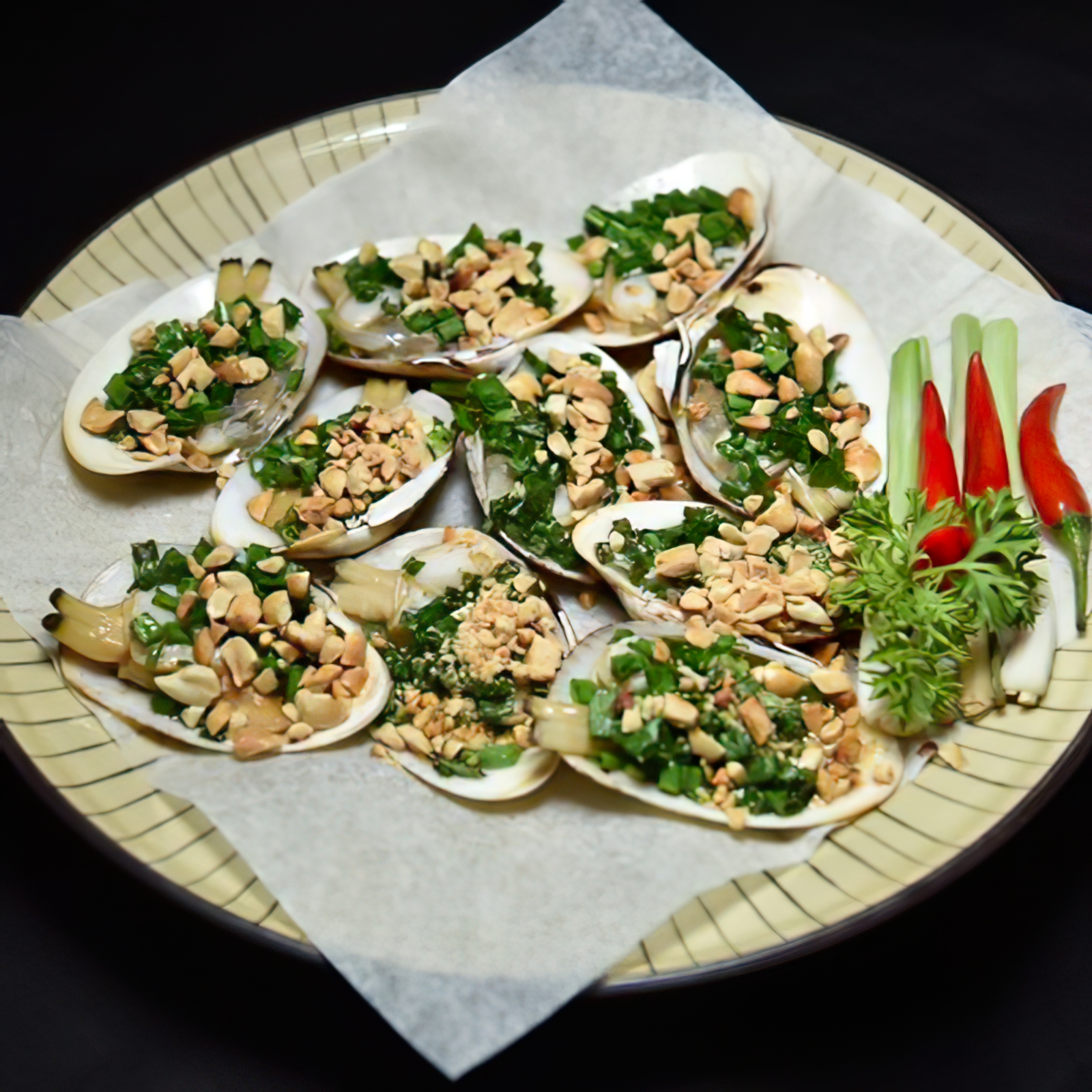 Sò mía nướng mỡ hành